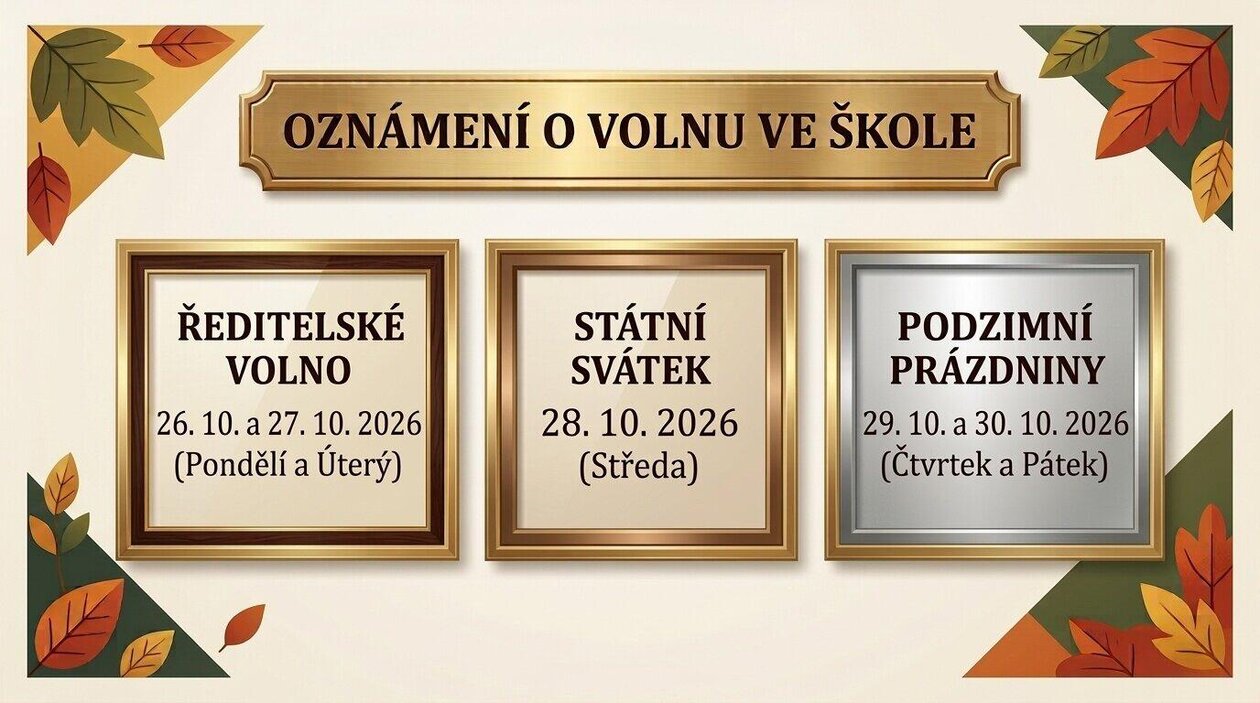 Podzimní prázdniny a ředitelské volno